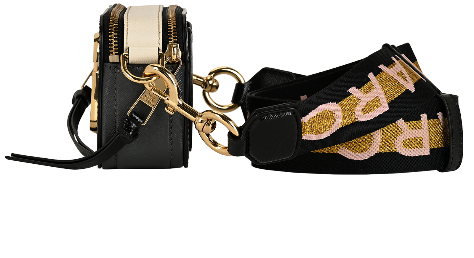 The Snapshot, &pound;160, Handbags, Black/Cream, Leather, Bottom view